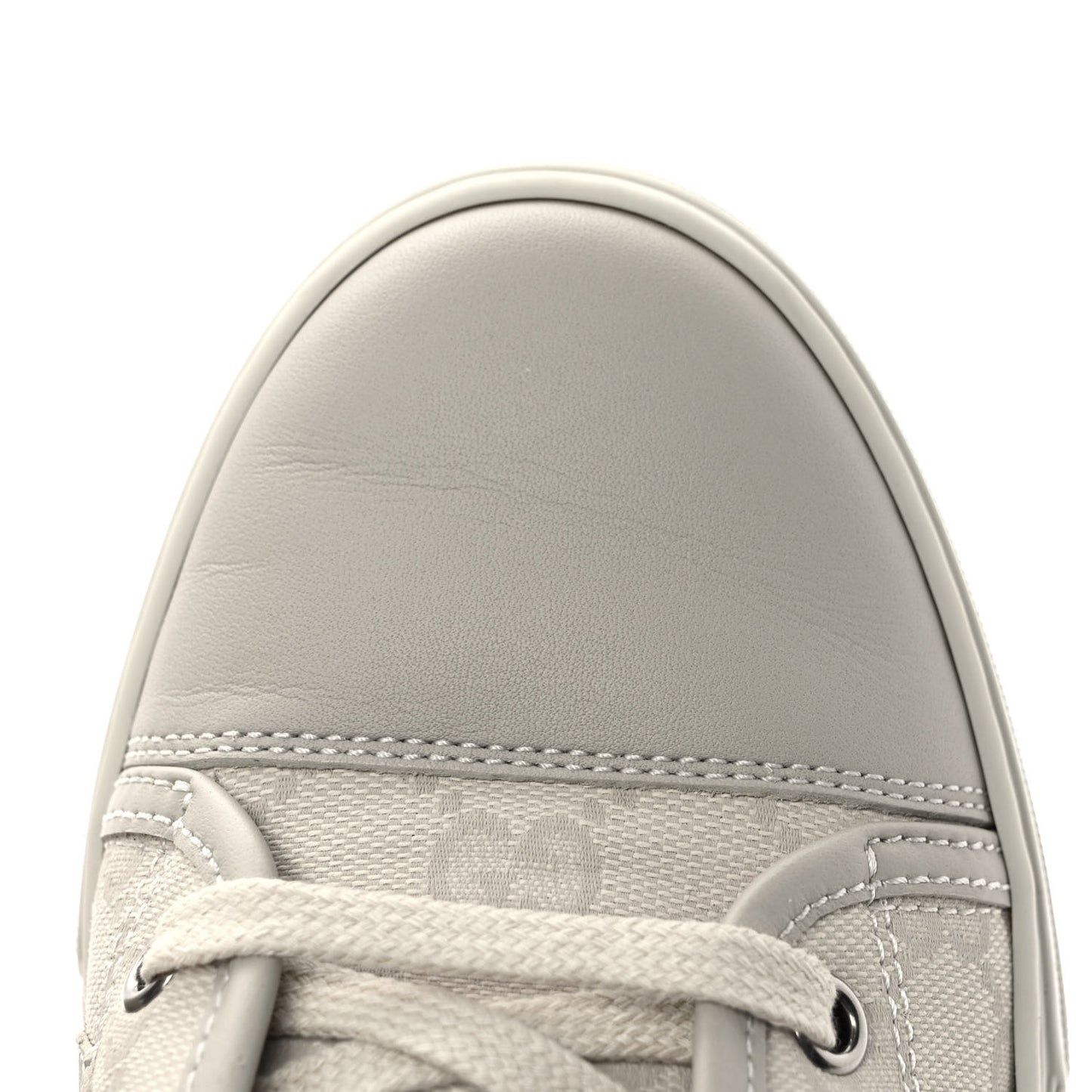 Washed Cotton GG Monogram Calfskin Womens High Top Sneakers 36 White Mystic White Great White