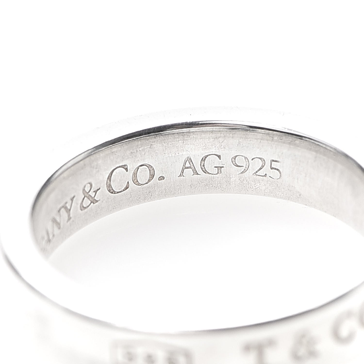 Tiffany Sterling Silver Narrow 1837 Band Ring 46 3.75 5 of 6