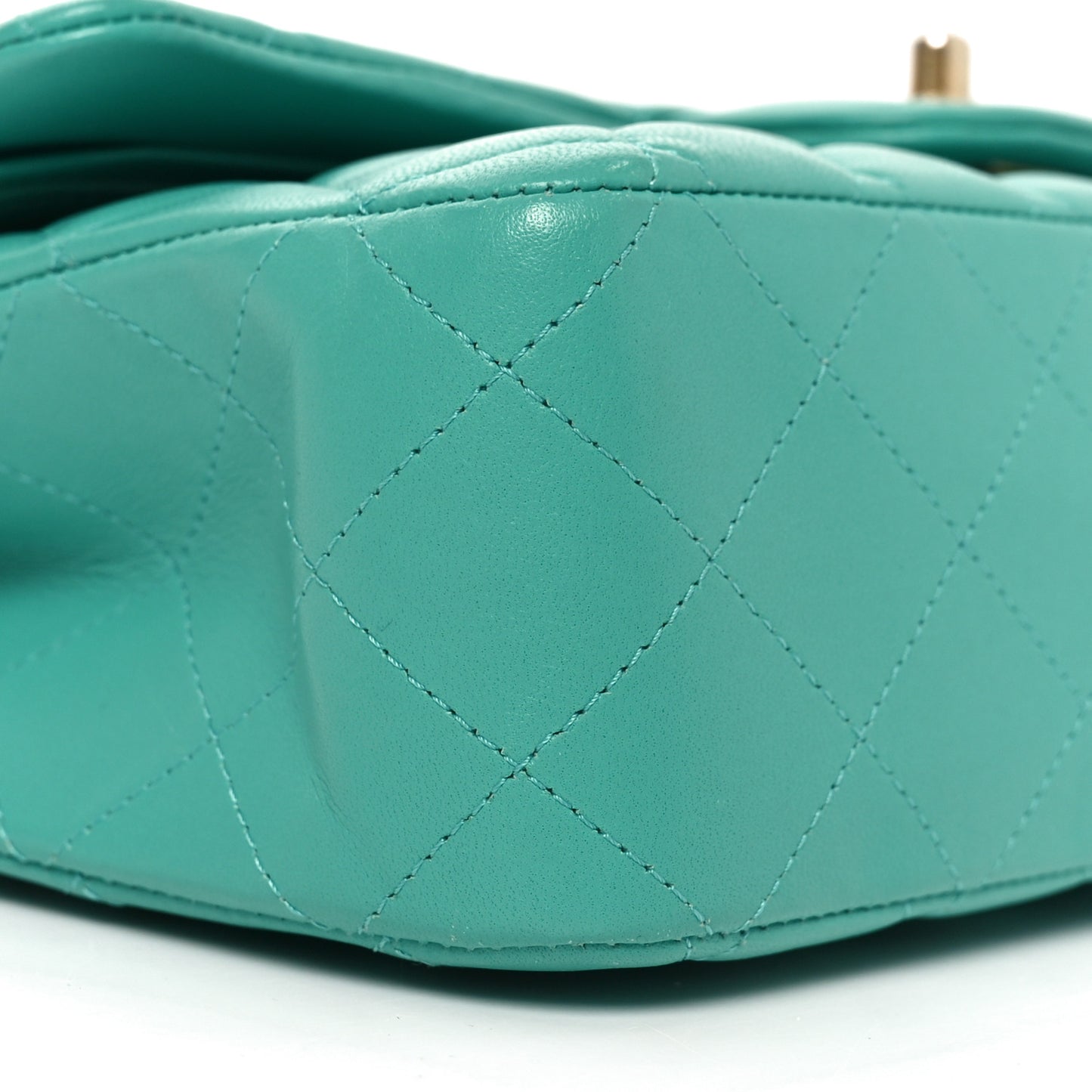 Lambskin Quilted Medium Double Flap Green
