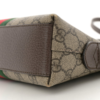 Gucci GG Supreme Monogram Textured Dollar Calfskin Web Small Ophidia Dome Shoulder Bag Beige Ebony New Acero 10 of 10