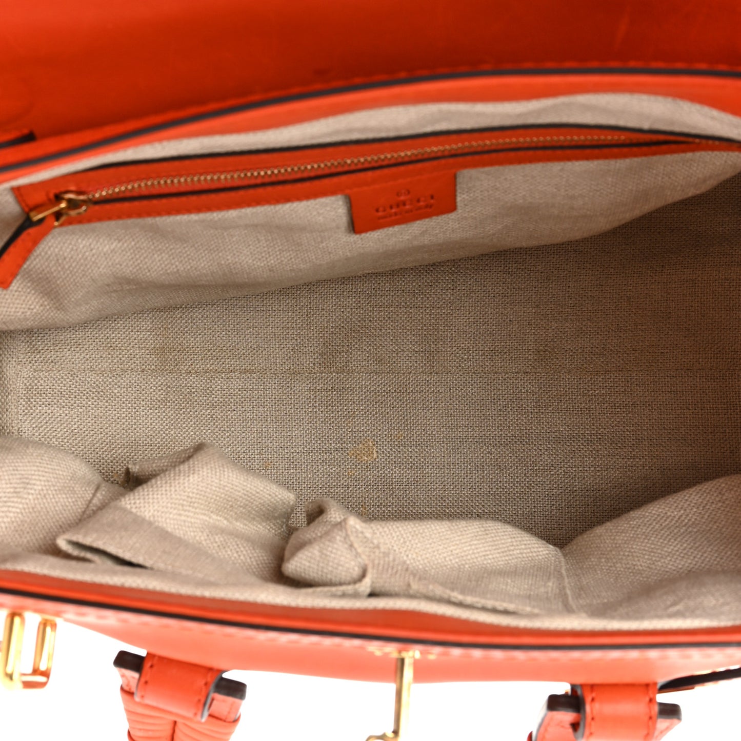 Calfskin Handmade Medium Top Handle Bag Orange