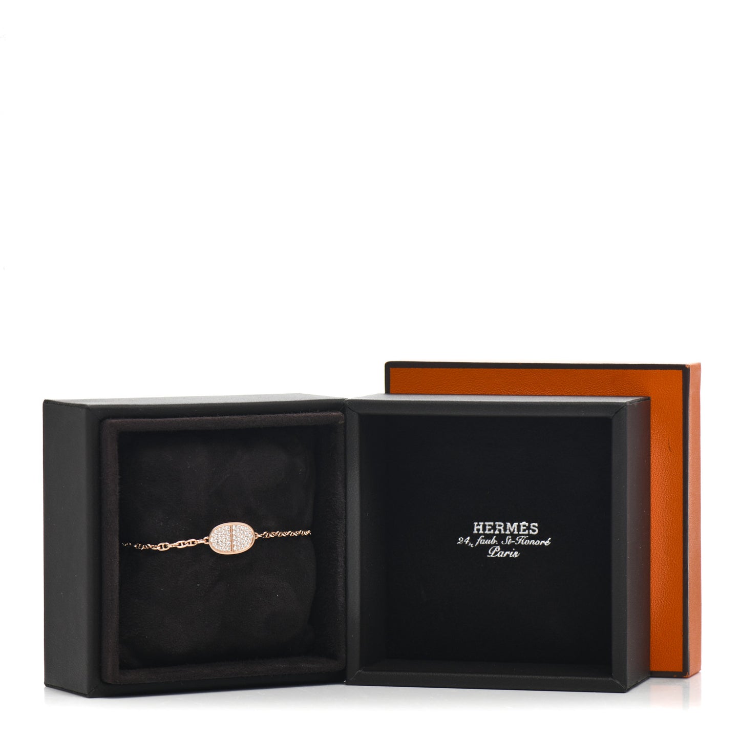 18K Rose Gold Diamond Chaine d'Ancre Verso Bracelet SH