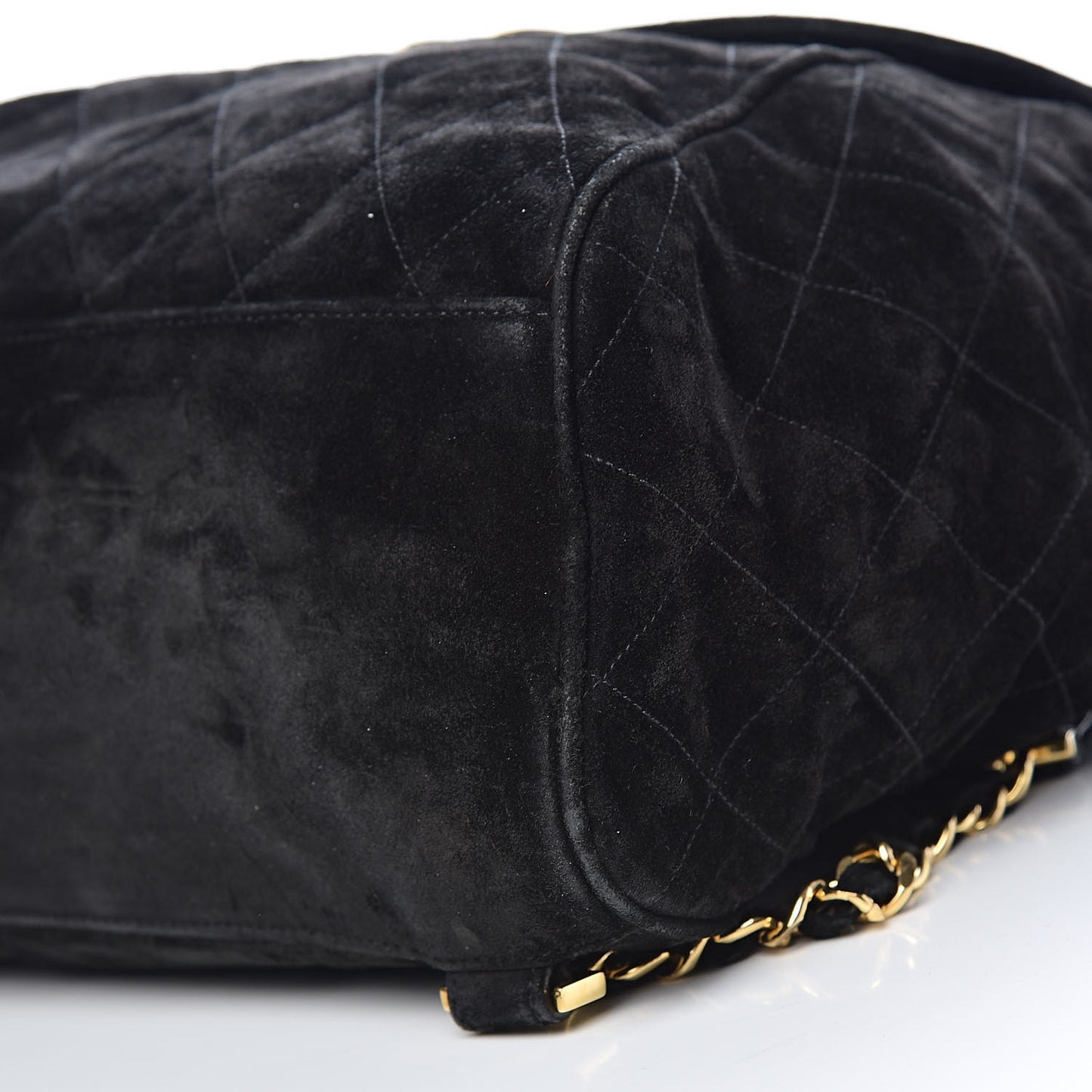 Suede Quilted Drawstring Backpack Black