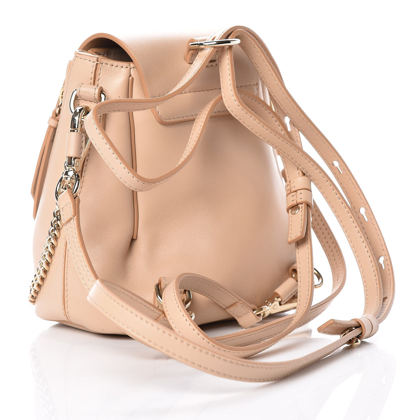 Calfskin Quilted Mini Faye Backpack Pearl Beige