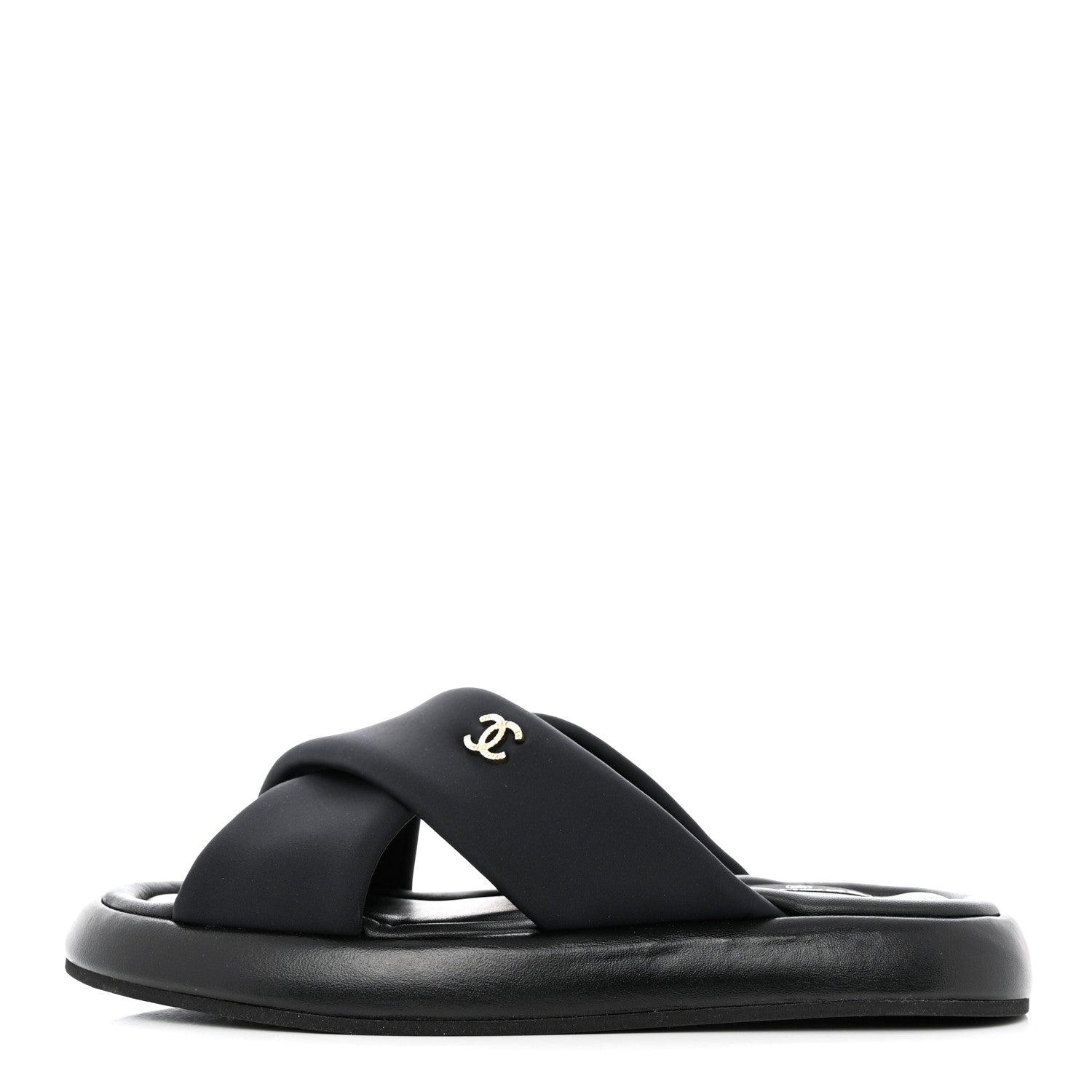 Chanel Fabric CC Mules Sandals 41 Black 1 of 10