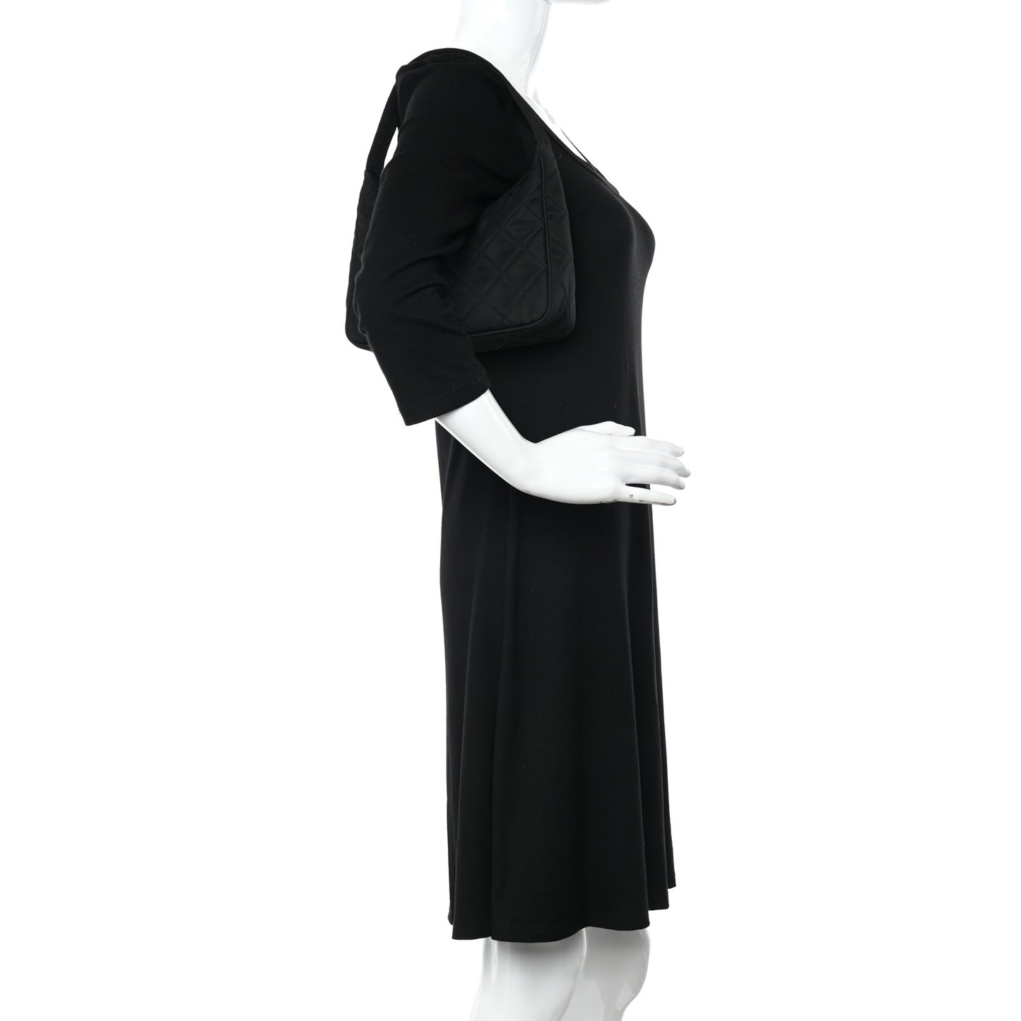 Tessuto Nylon Stitched Shoulder Bag Black