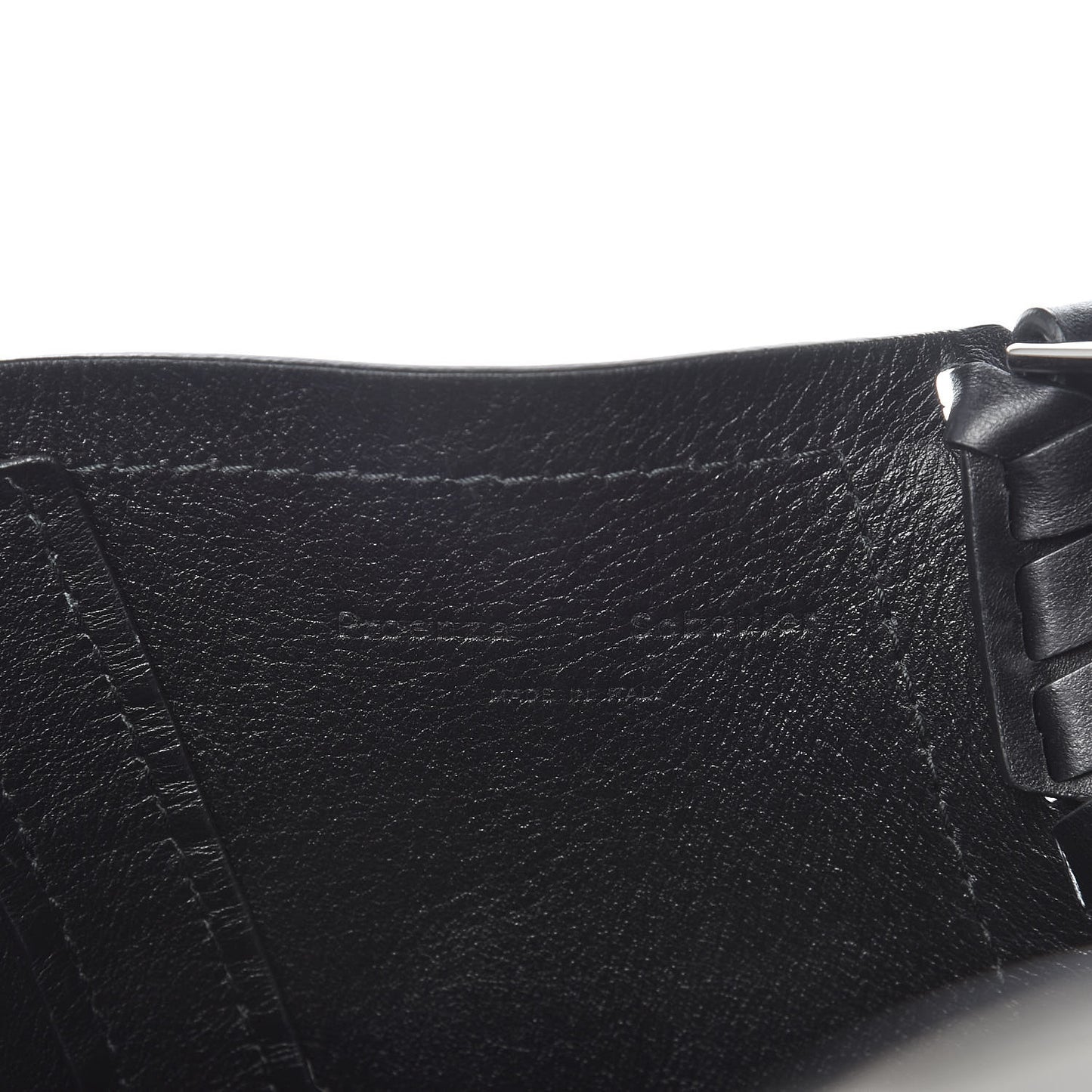 Smooth Calfskin Medium Hex Bucket Bag Black White