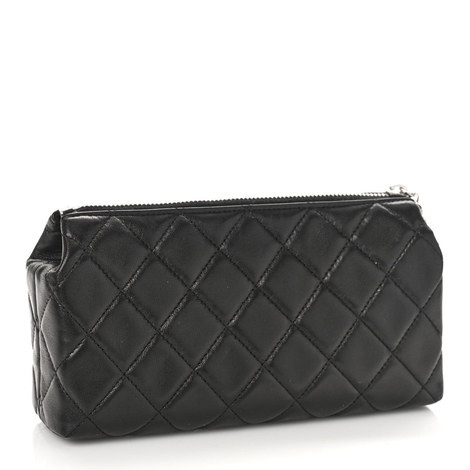 Chanel Lambskin Quilted Cosmetic Case Black 3 of 9