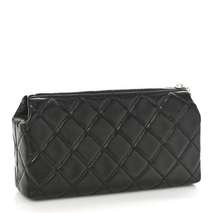 Chanel Lambskin Quilted Cosmetic Case Black 3 of 9