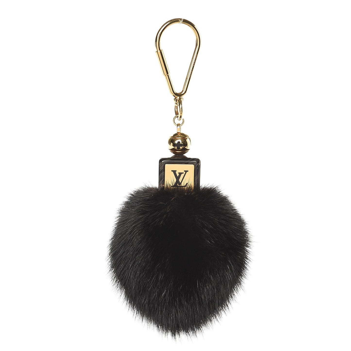 Mink Fur Fluffy Bag Charm Black