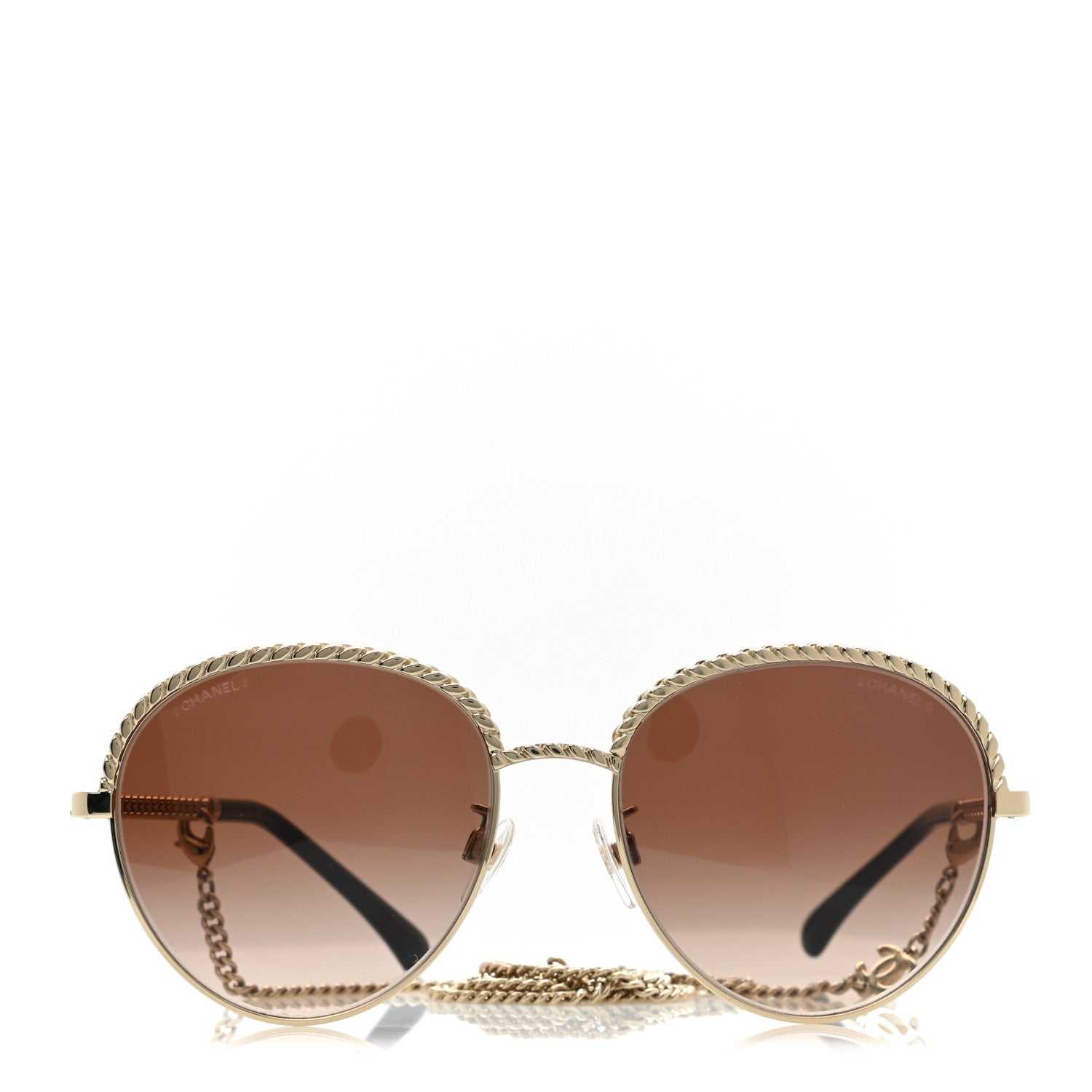Chanel Chain Pantos Sunglasses 4242 Gold Brown 3 of 8