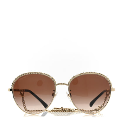 Chanel Chain Pantos Sunglasses 4242 Gold Brown 3 of 8