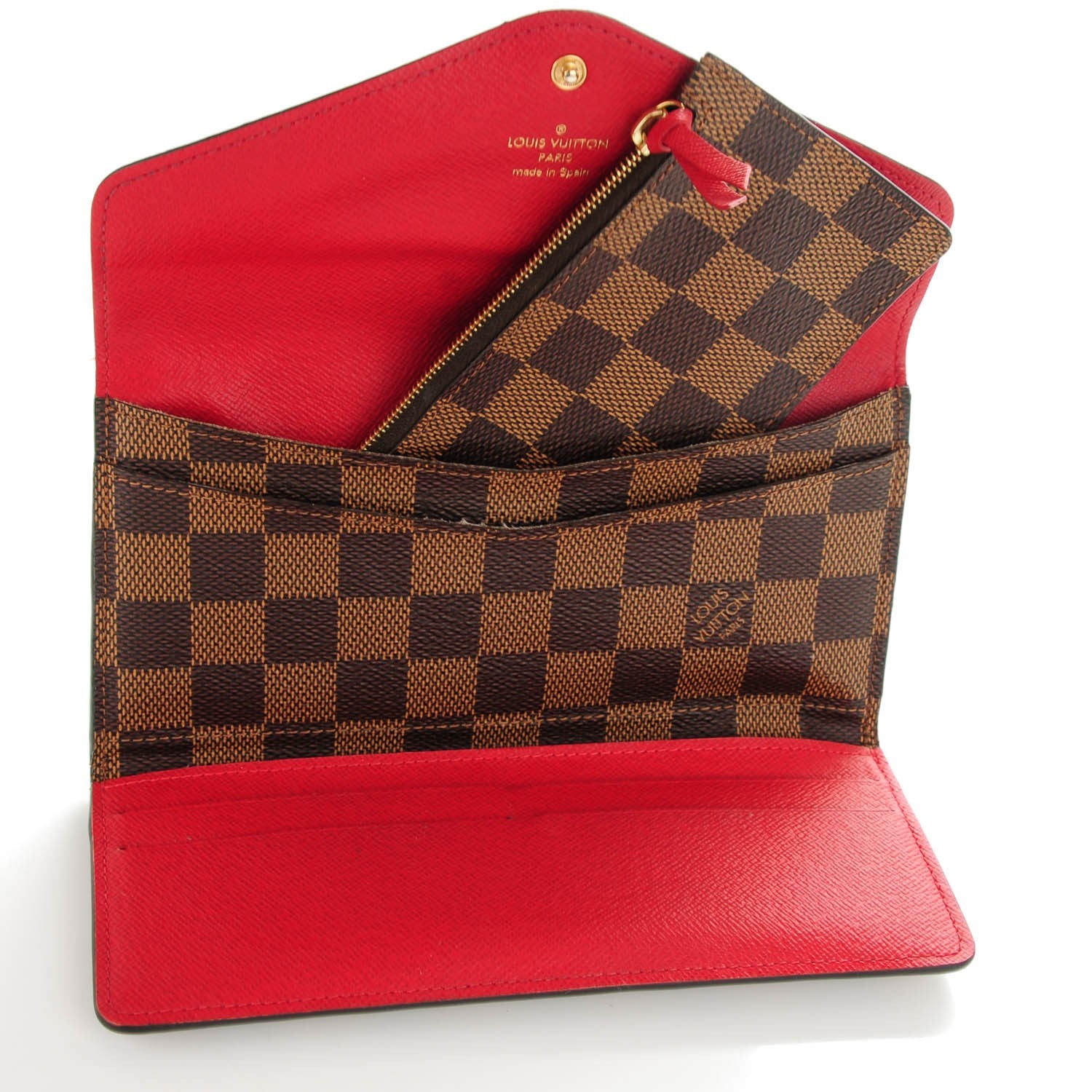 Louis Vuitton Damier Ebene Josephine Wallet Red 8 of 9