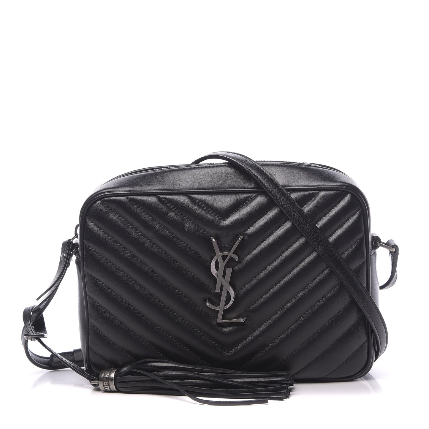 Calfskin Matelasse Monogram Lou Camera Bag Black