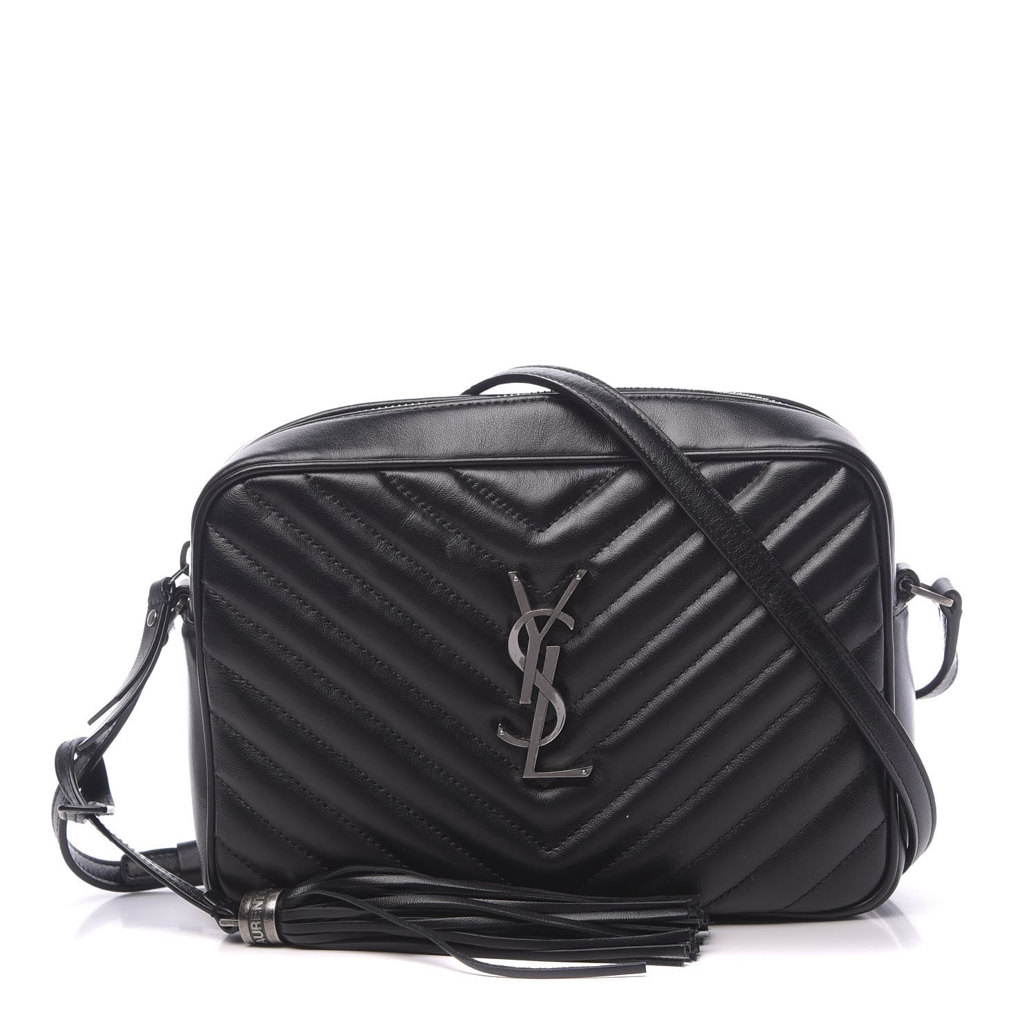 Saint Laurent Calfskin Matelasse Monogram Lou Camera Bag Black 1 of 11