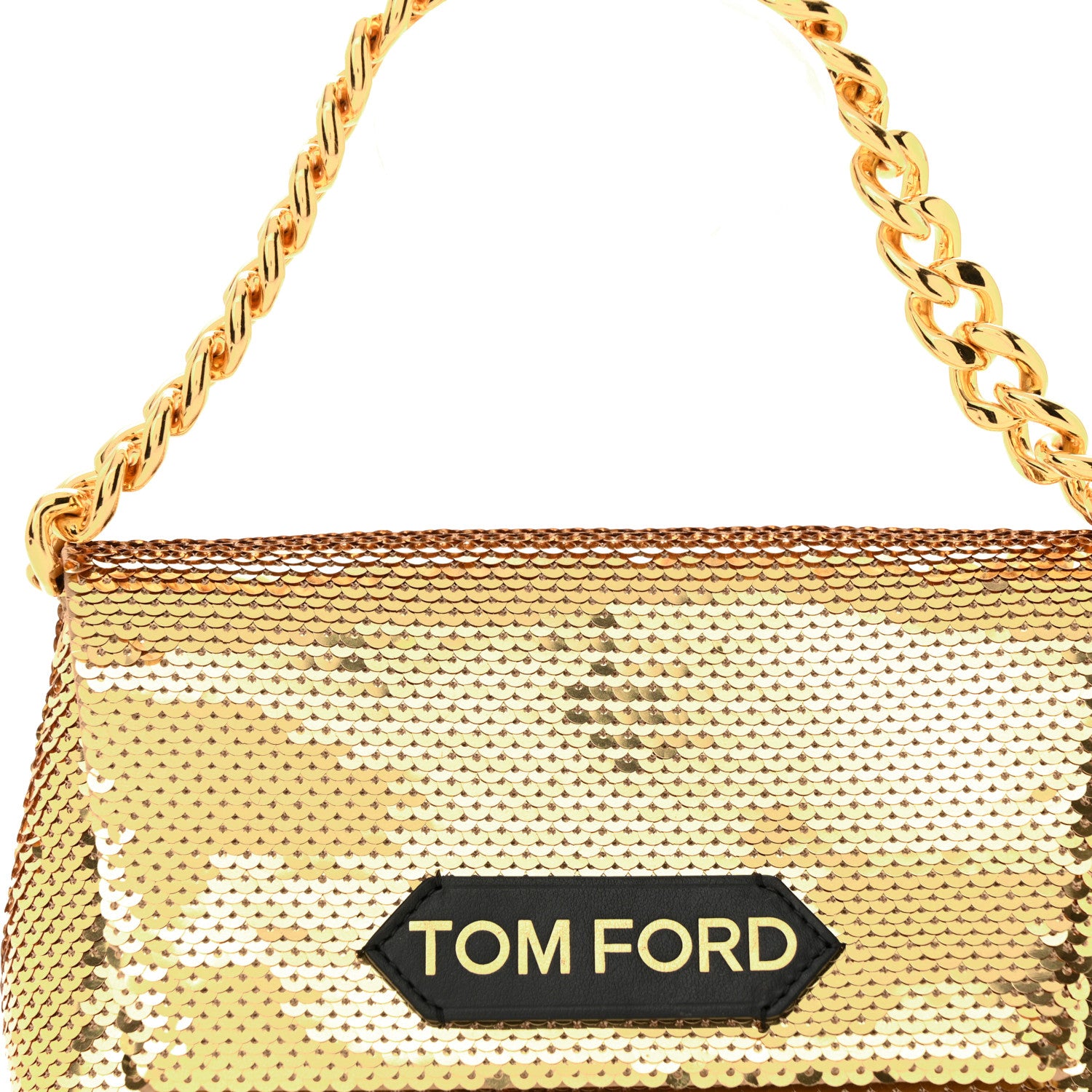 Tom Ford Sequin Mini Label Shoulder Bag Gold 8 of 12