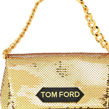 Tom Ford Sequin Mini Label Shoulder Bag Gold 8 of 12