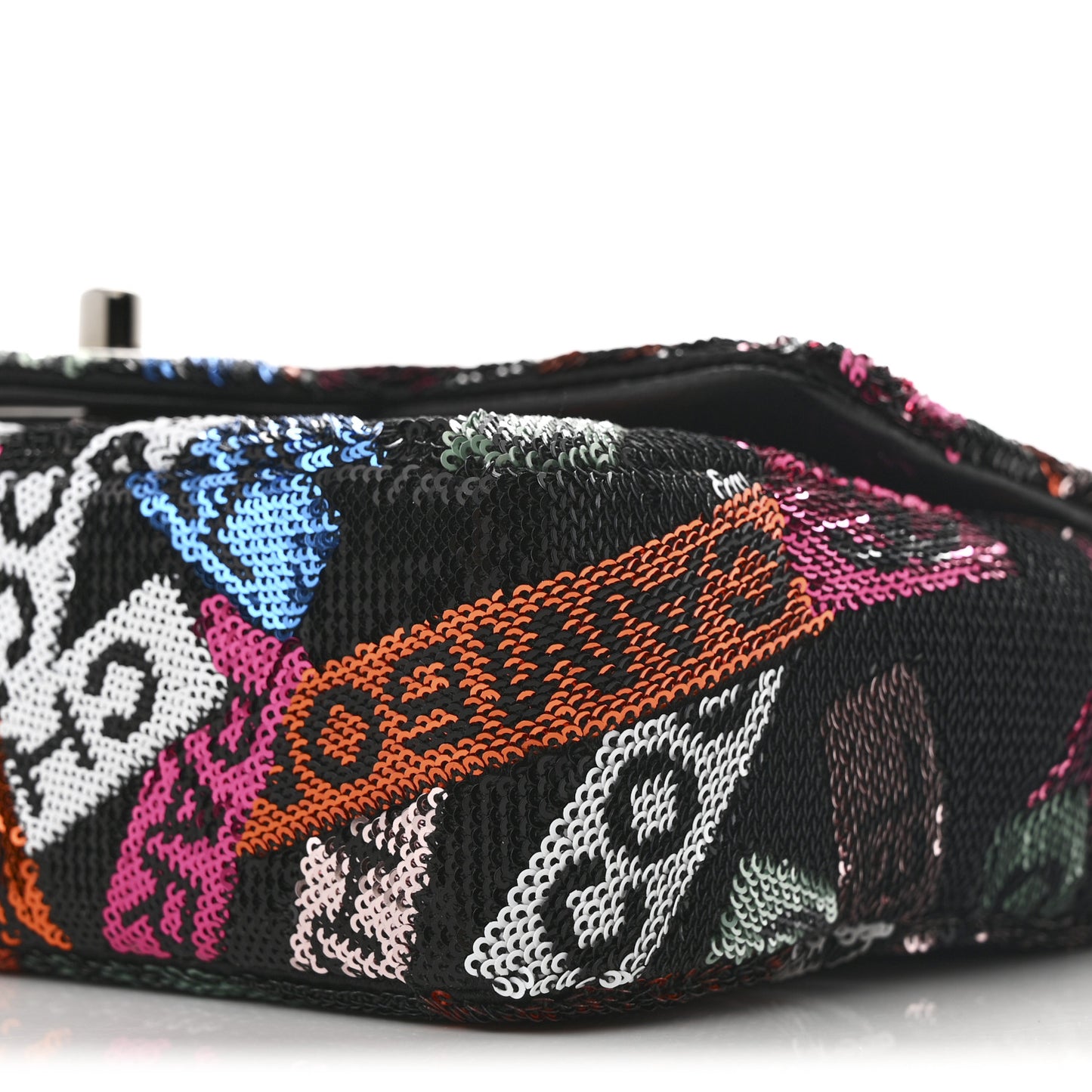Sequin Logo Small Flap Ruthenium Multicolor