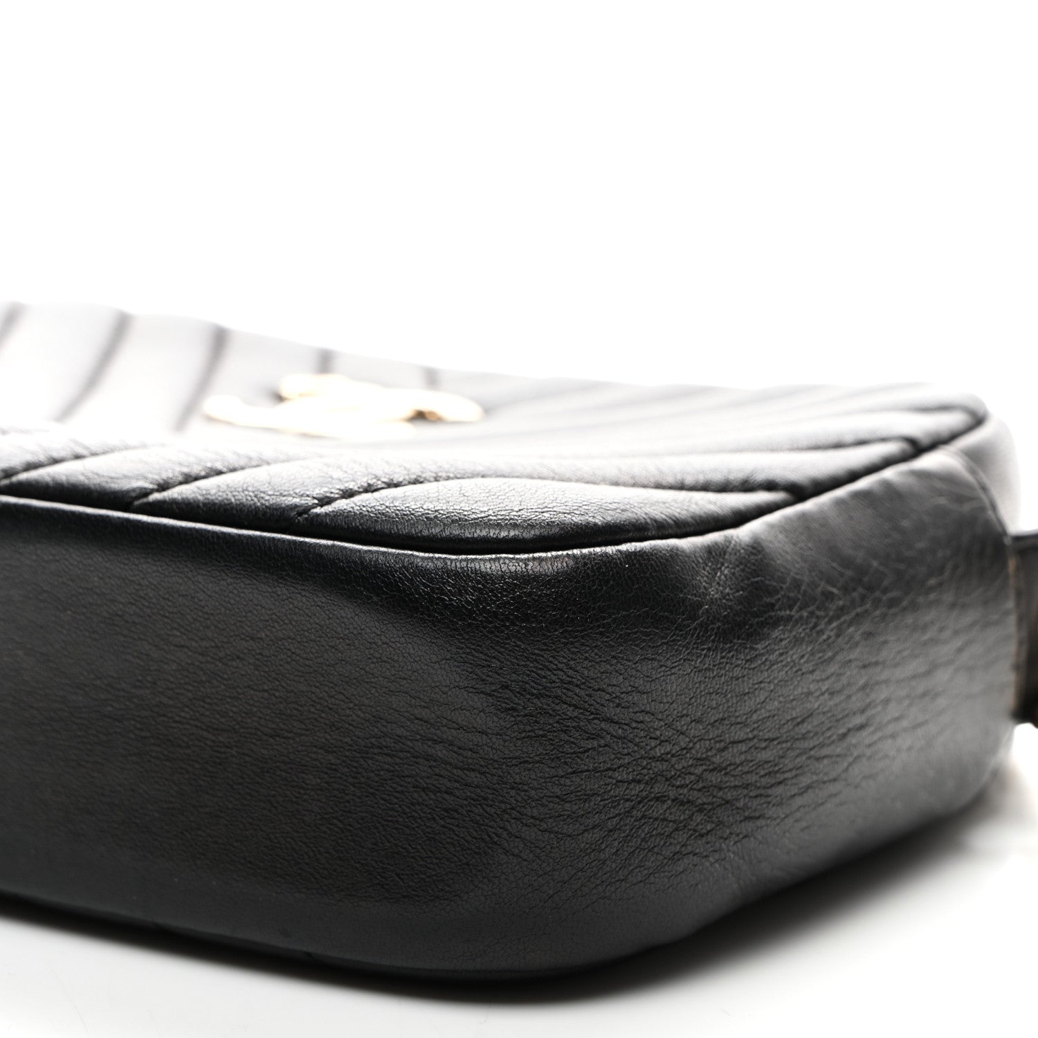 Chanel Lambskin Chevron Quilted Camera Case Black 10 of 11