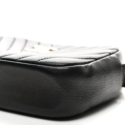 Chanel Lambskin Chevron Quilted Camera Case Black 10 of 11