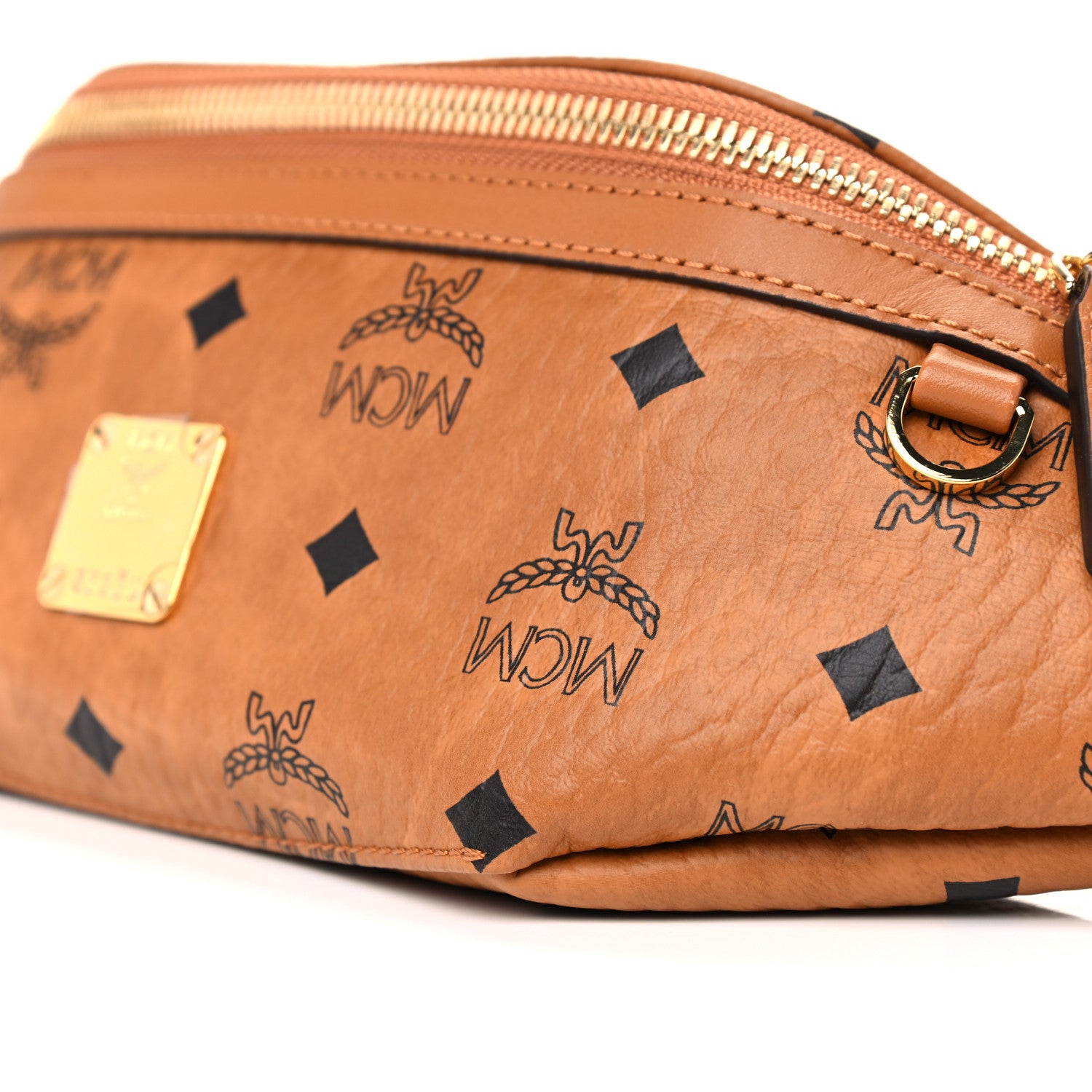 MCM Visetos Small Fusten Belt Bag Cognac 8 of 9