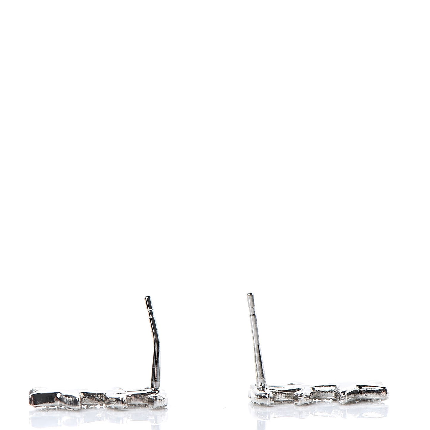 Crystal CC Star Earrings Silver