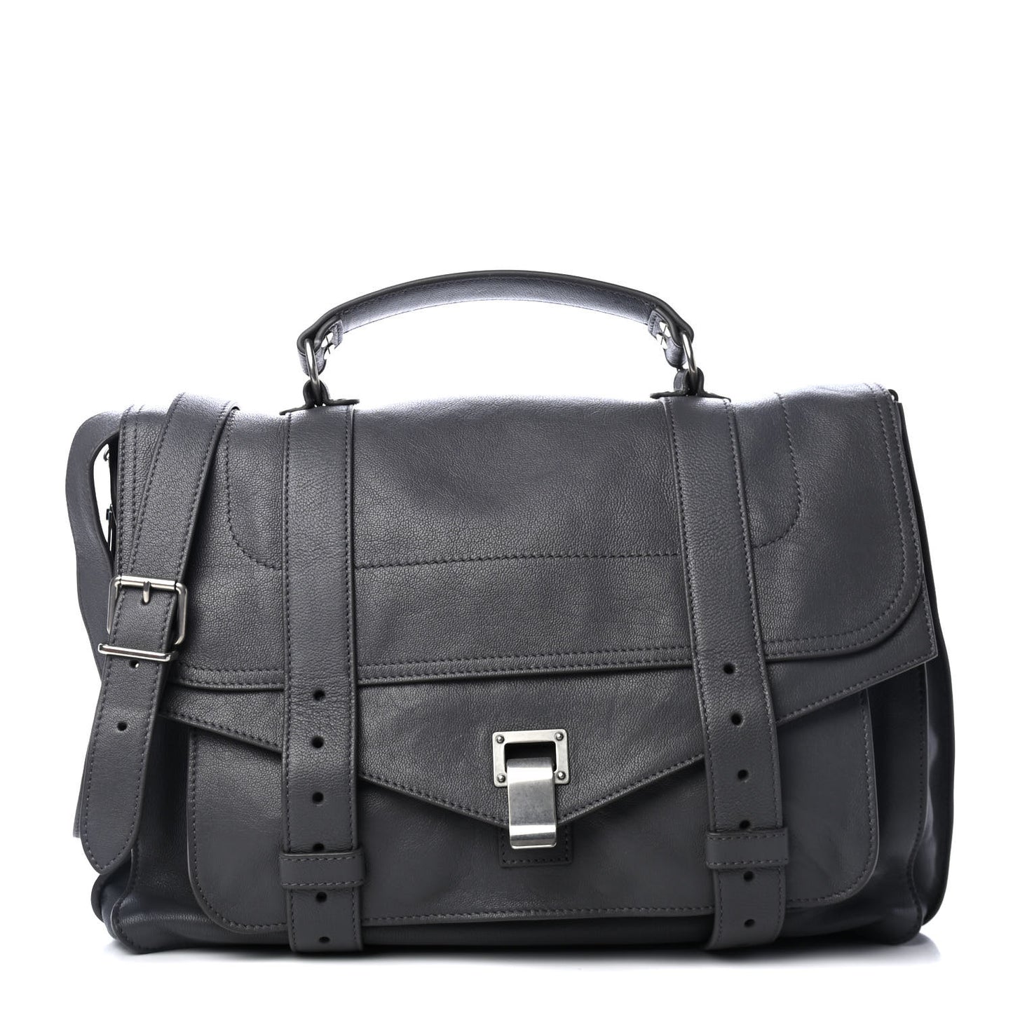 Lambskin Large PS1 Satchel Heather Grey