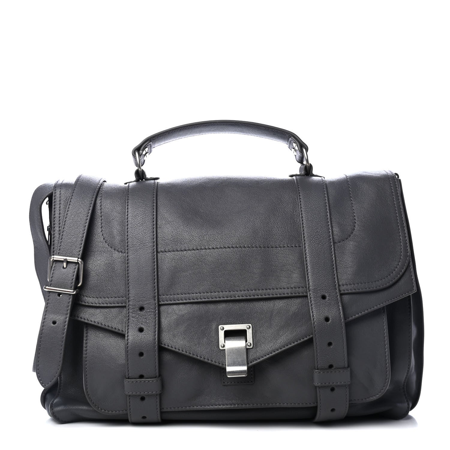 Proenza Schouler Lambskin Large PS1 Satchel Heather Grey 1 of 4