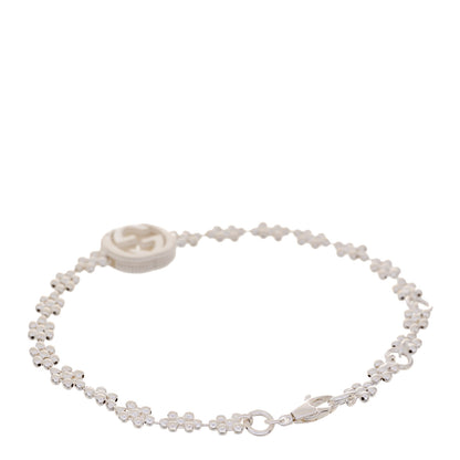 Gucci Sterling Silver Interlocking GG Beaded Flower Bracelet 2 of 4