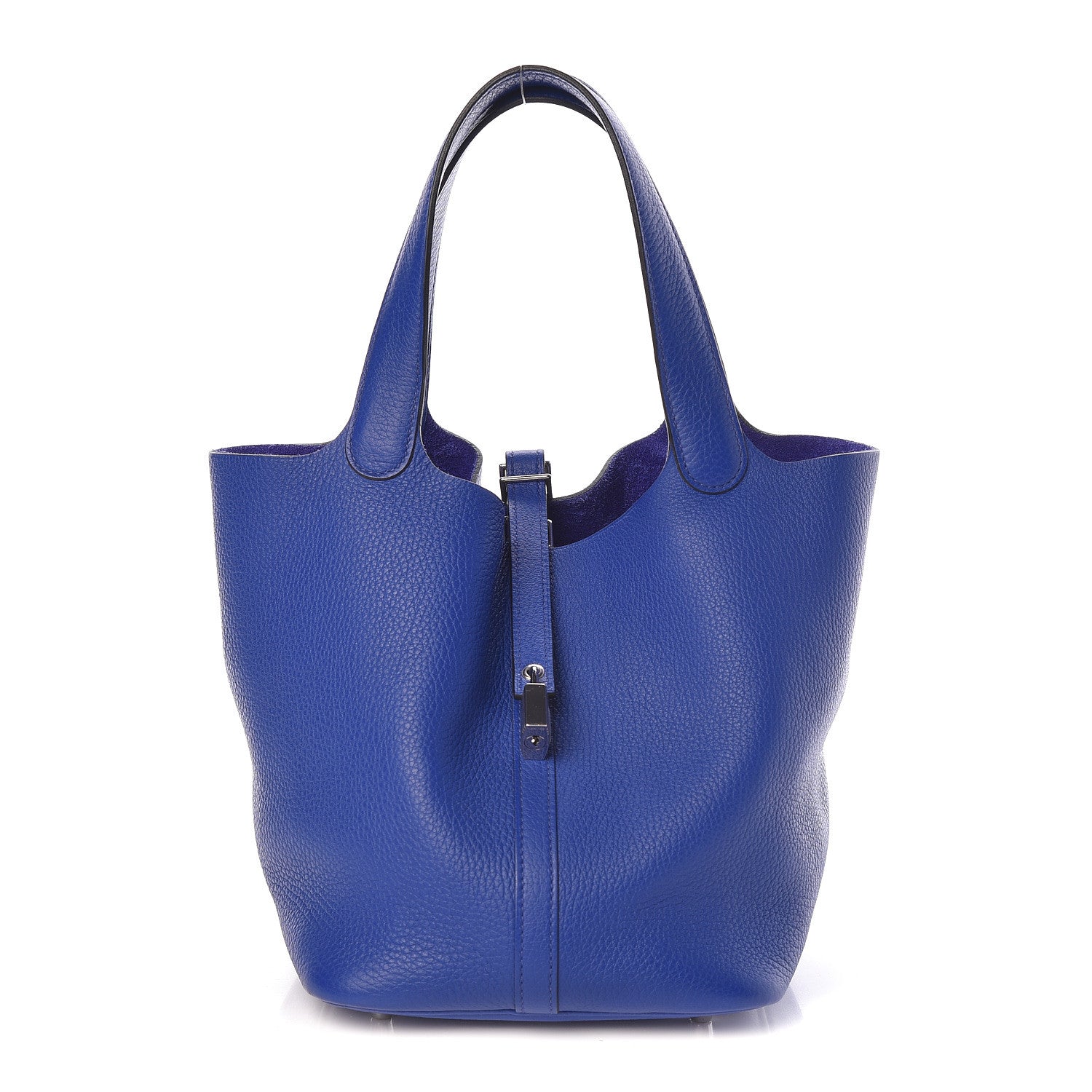 Hermes Taurillon Clemence Picotin Lock 22 MM Bleu Electrique 1 of 9