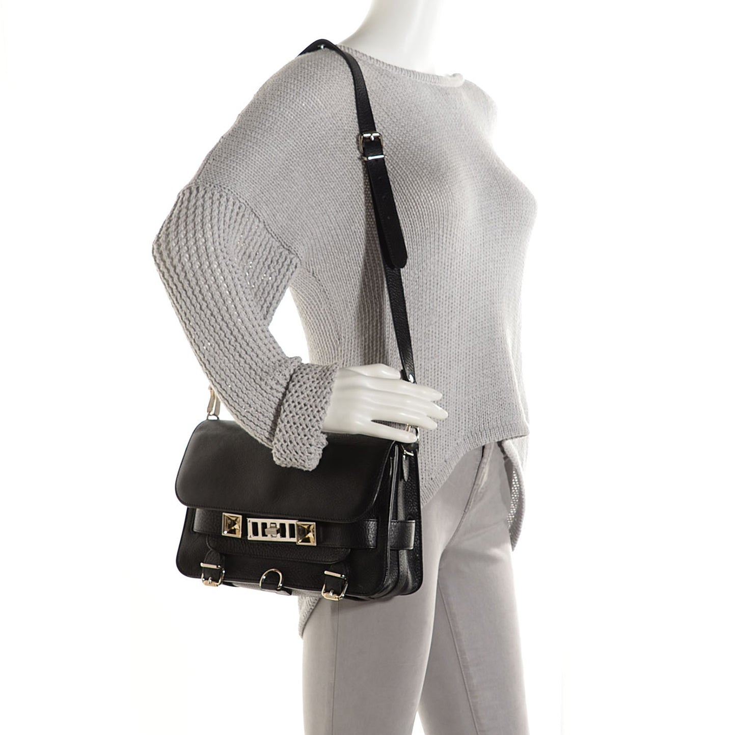 Calfskin PS11 Mini Classic Shoulder Bag Black
