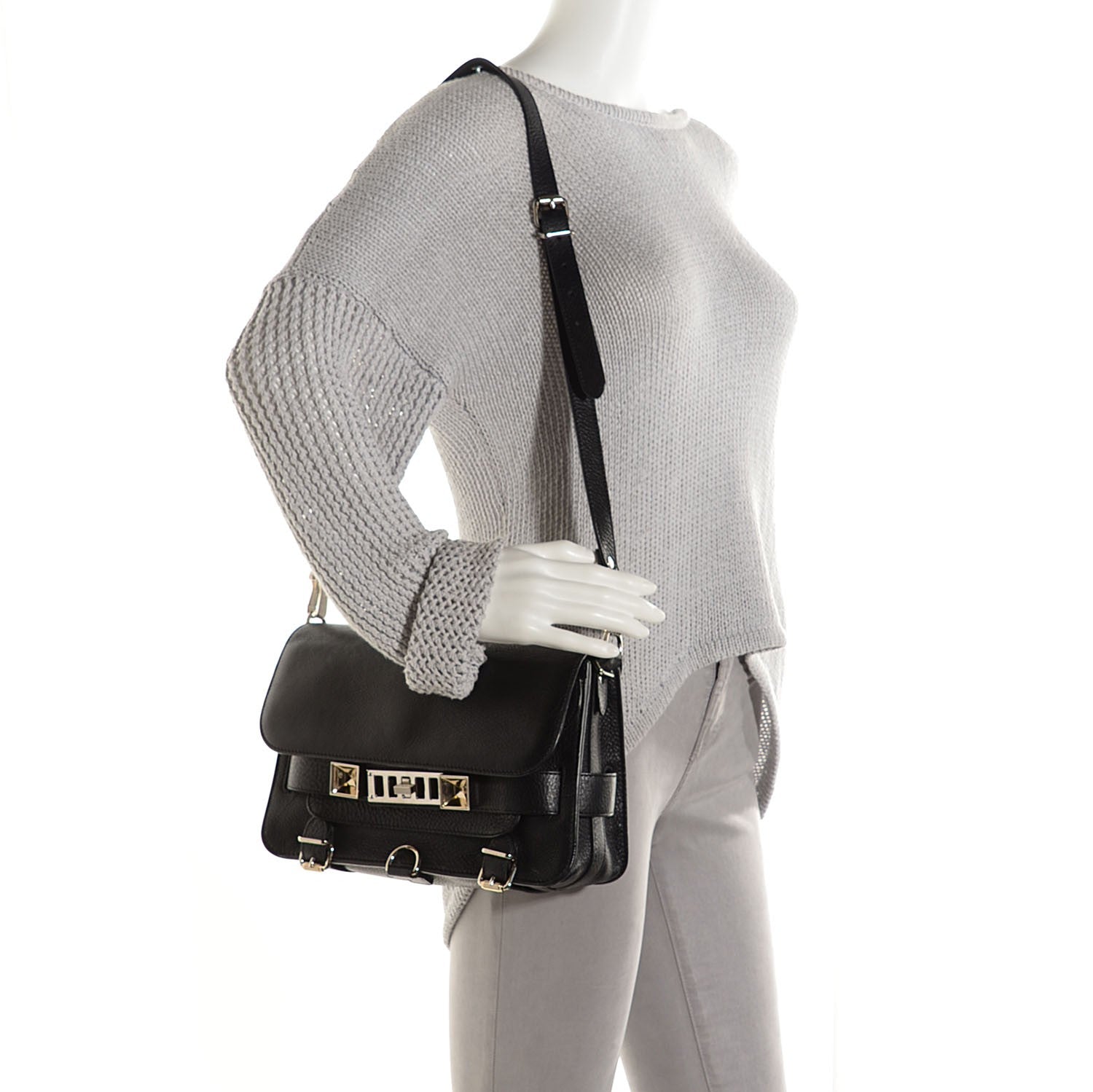 Proenza Schouler Calfskin PS11 Mini Classic Shoulder Bag Black 2 of 9