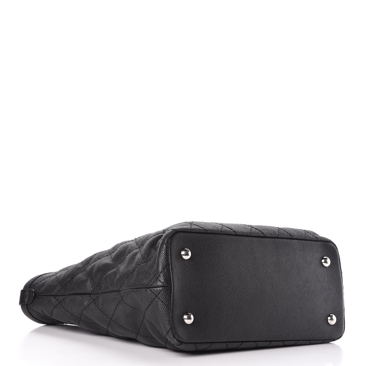 Chanel Grained Calfskin Quilted Small Daily Shopping Tote Black 6 of 14