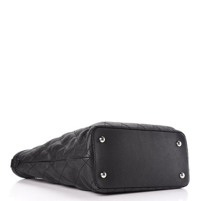 Chanel Grained Calfskin Quilted Small Daily Shopping Tote Black 6 of 14