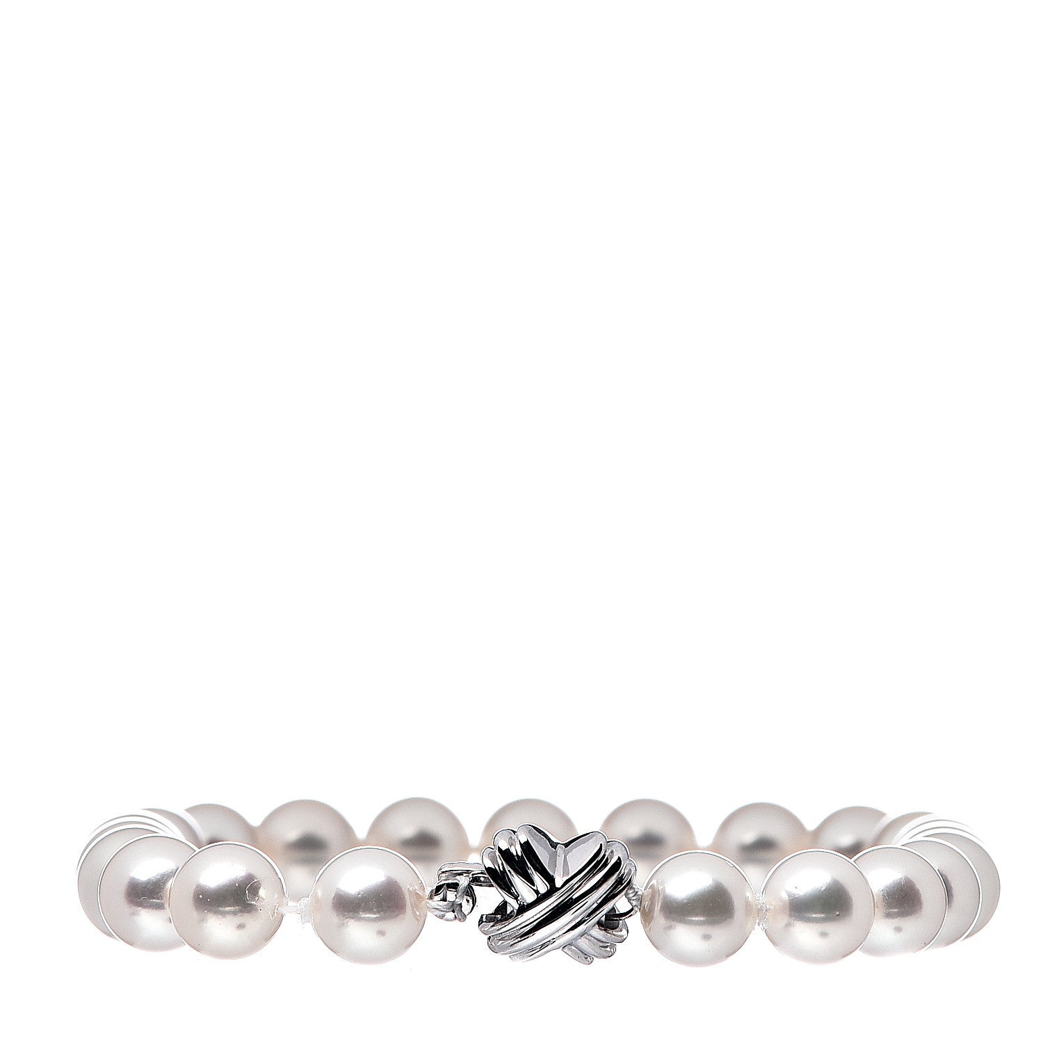 Tiffany 18K White Gold Akoya Pearl 7-7.5mm Signature Bracelet 3 of 4