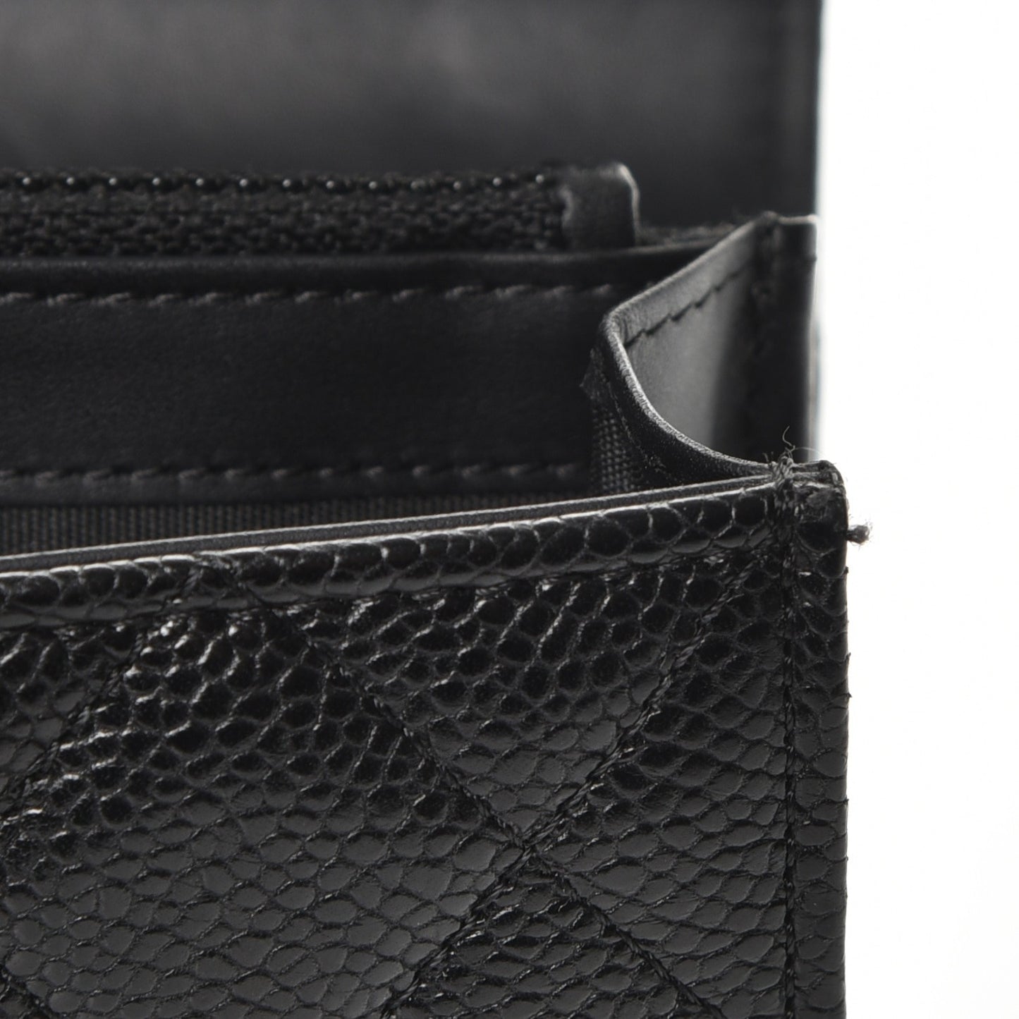 Caviar Quilted Boy Flap Wallet Black