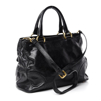 Prada Glace Calfskin Tote Black 3 of 9