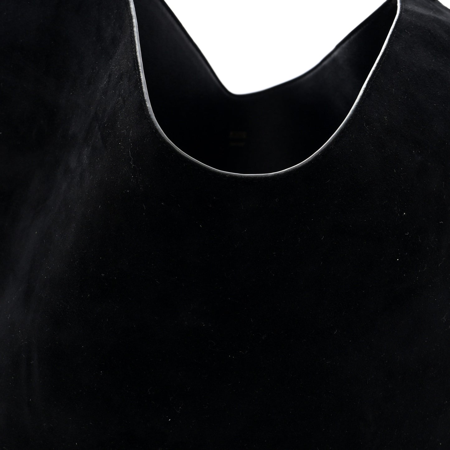 Suede Calfskin Medium Lotus Tote  Black