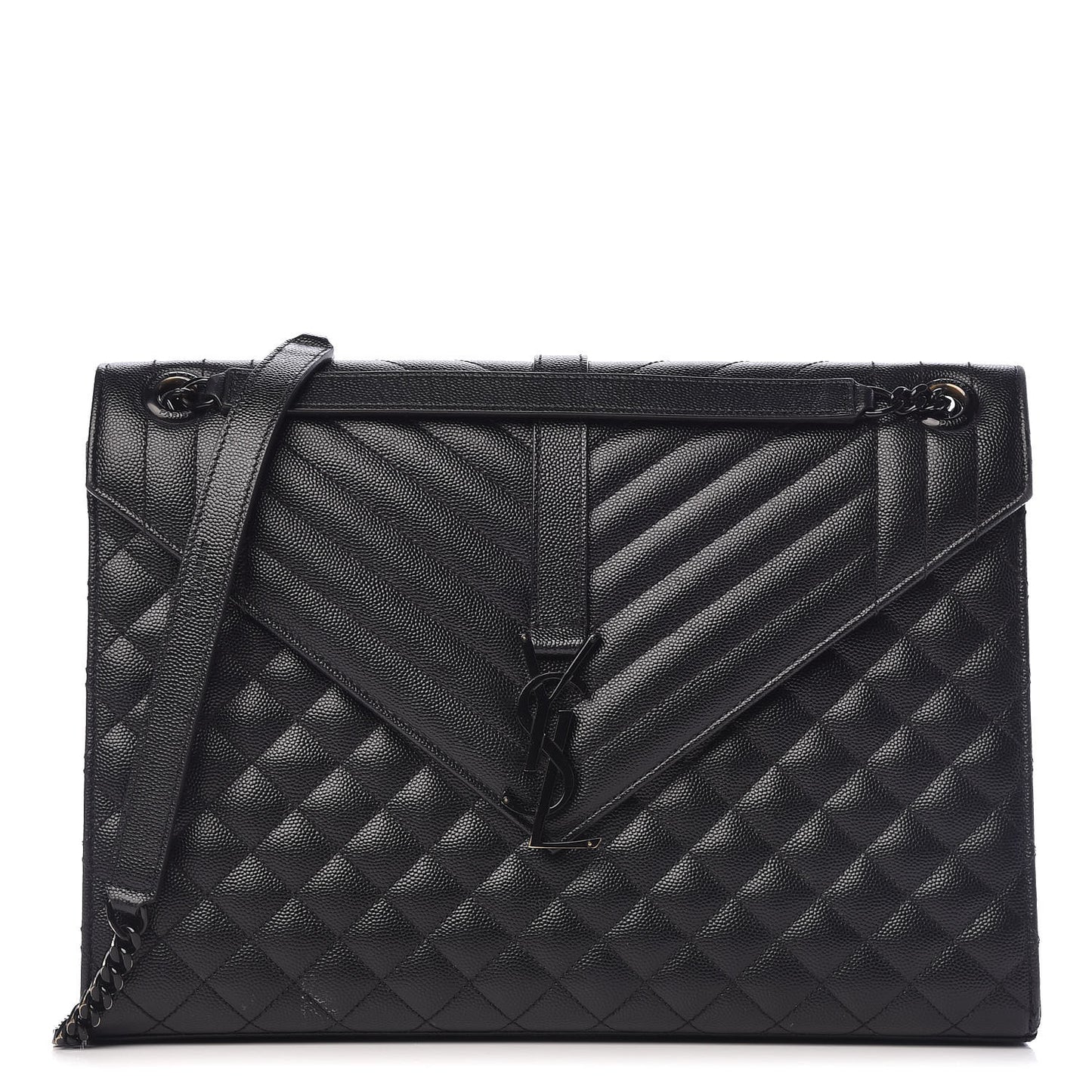 Grain De Poudre Large Tri-Quilt Monogram Satchel Black