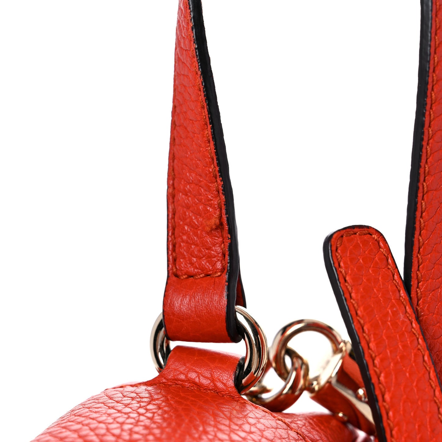 Pebbled Calfskin Small Soho Disco Bag Sun Orange