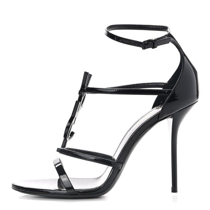 Saint Laurent Patent Cassandra 100 Sandals 38.5 Black 1 of 11