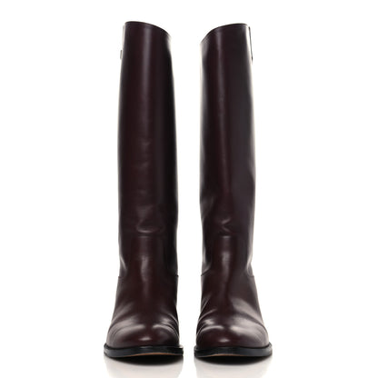 Louis Vuitton Calfskin Heritage Flat High Boots 37.5 Brown 4 of 18