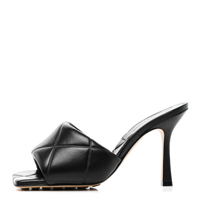 Bottega Veneta Nappa Quilted Rubber Lido Mule Sandals 36.5 Black 1 of 7
