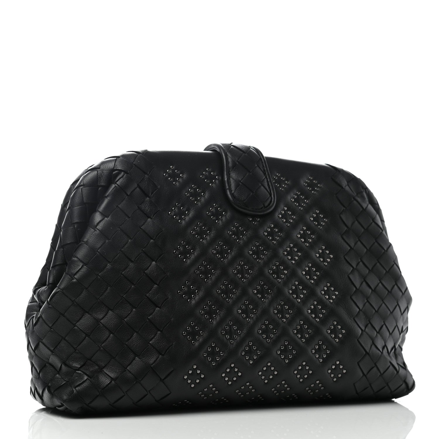 Bottega Veneta Nappa Intrecciato Studded The Lauren 1980 Clutch Black 3 of 6