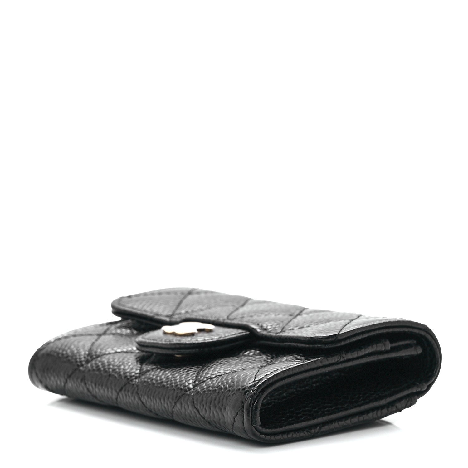 Chanel Caviar Quilted Flap Card Holder Wallet Black 10 of 13