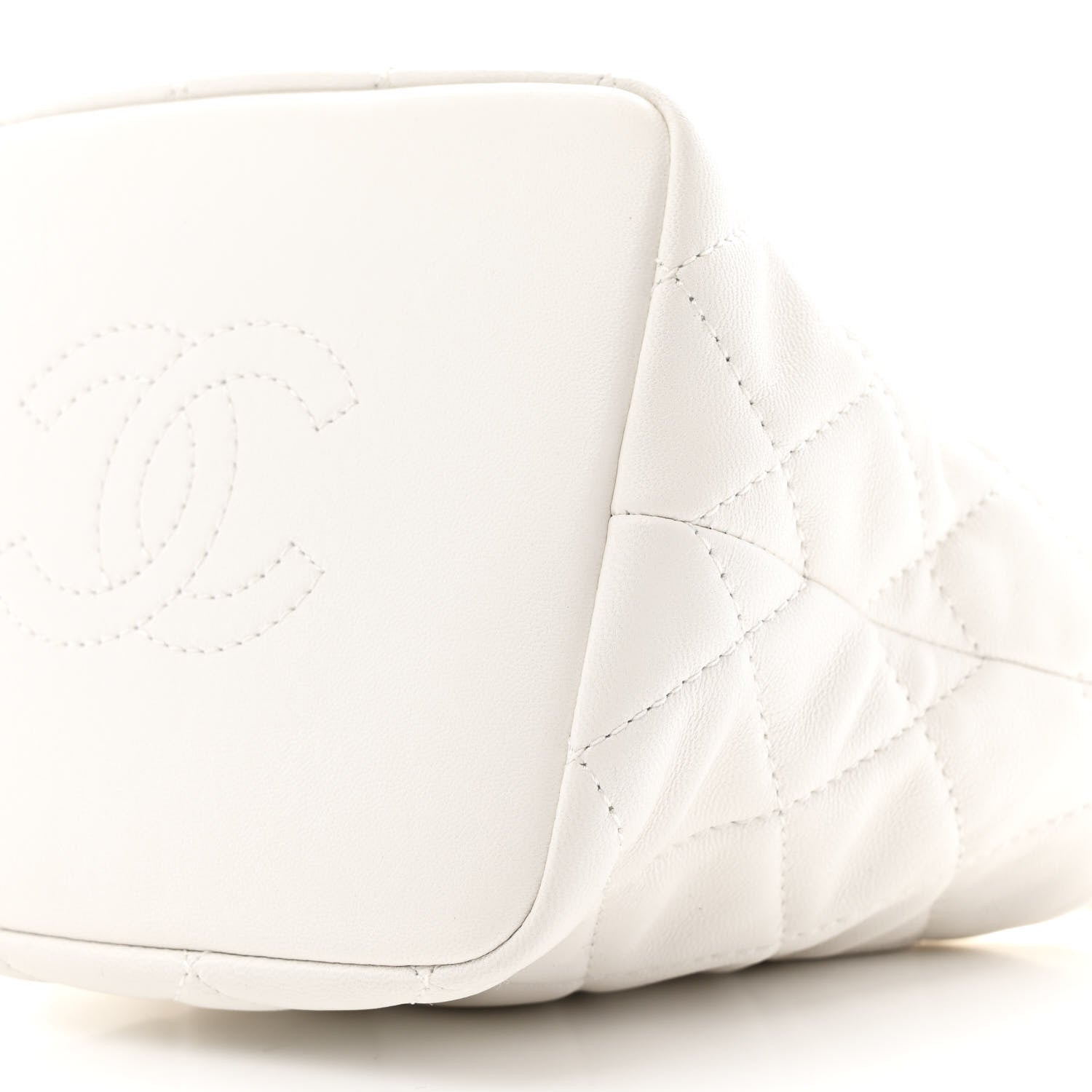Chanel Lambskin Quilted Small Perfect Meeting Hobo White 1786635