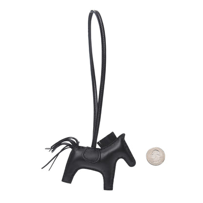 Hermes Milo Lambskin Grigri Rodeo Horse Bag Charm PM So Black 2 of 5