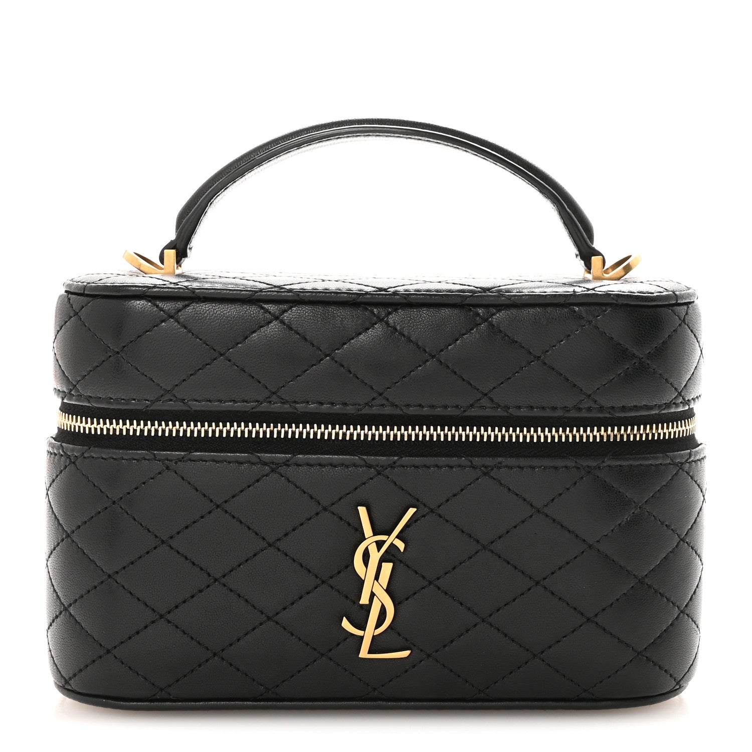 Saint Laurent Lambskin Quilted Mini Gaby Vanity Case Black 1 of 8