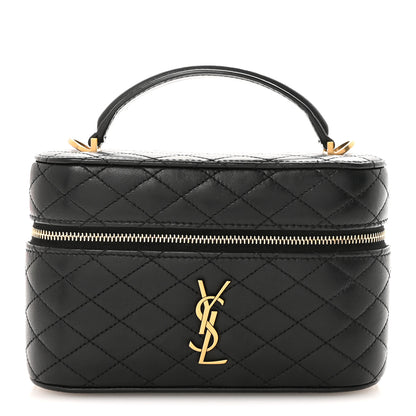 Saint Laurent Lambskin Quilted Mini Gaby Vanity Case Black 1 of 8