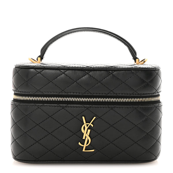 Saint Laurent Lambskin Quilted Mini Gaby Vanity Case Black 1879449
